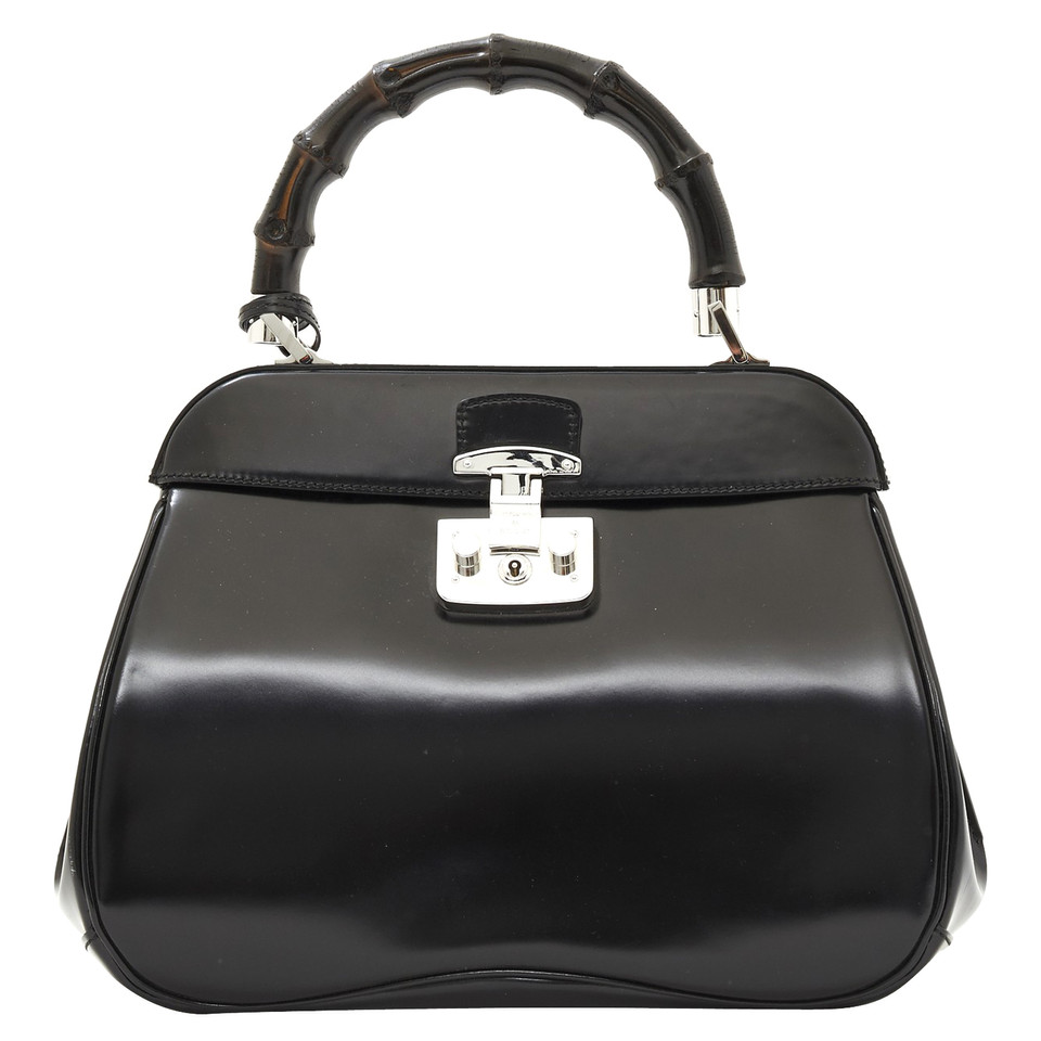 Gucci Lady Lock Handle Bag Leather in Black