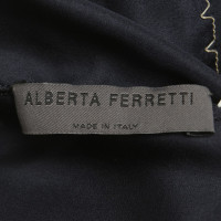 Alberta Ferretti blouse de soie bleu foncé