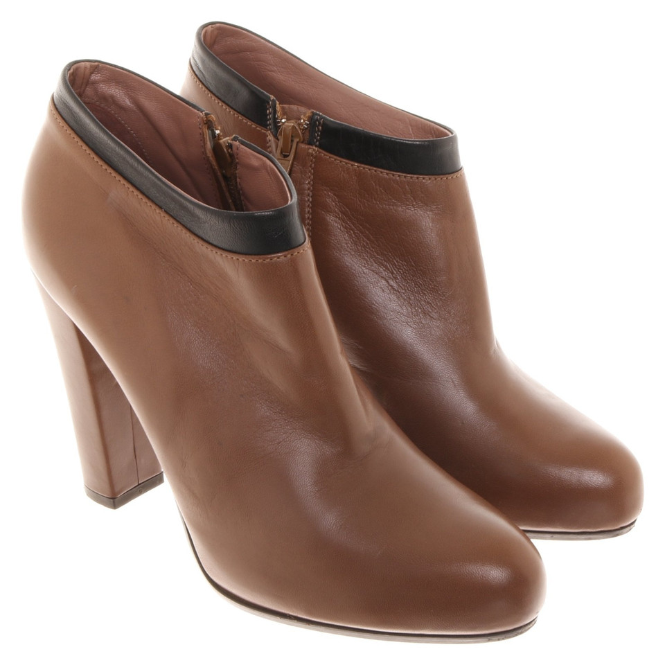 L'autre Chose Leather ankle boots in brown