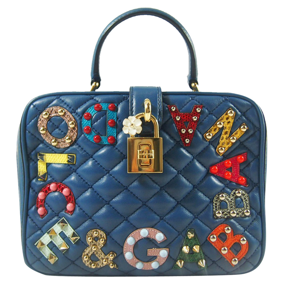 Dolce & Gabbana Shopper Leer in Blauw