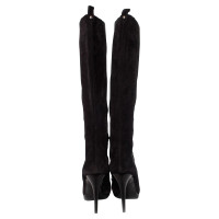 Yves Saint Laurent Stiefel aus Wildleder in Schwarz
