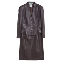 Mugler Jacke/Mantel aus Leder in Violett