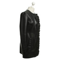 Twin Set Simona Barbieri Black coat in leather look