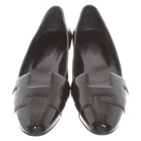 Hermès Slippers/Ballerinas Patent leather in Black