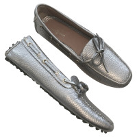 Car Shoe Slipper/Ballerinas aus Leder in Silbern