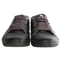 Lanvin black embossed leather sneakers