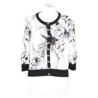 Karen Millen Floral sweater in black and white