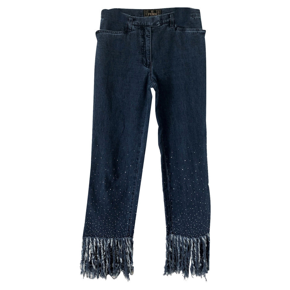 Fendi Paio di Pantaloni in Denim in Blu