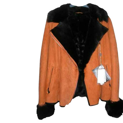 Armani Giacca/Cappotto in Pelliccia in Arancio