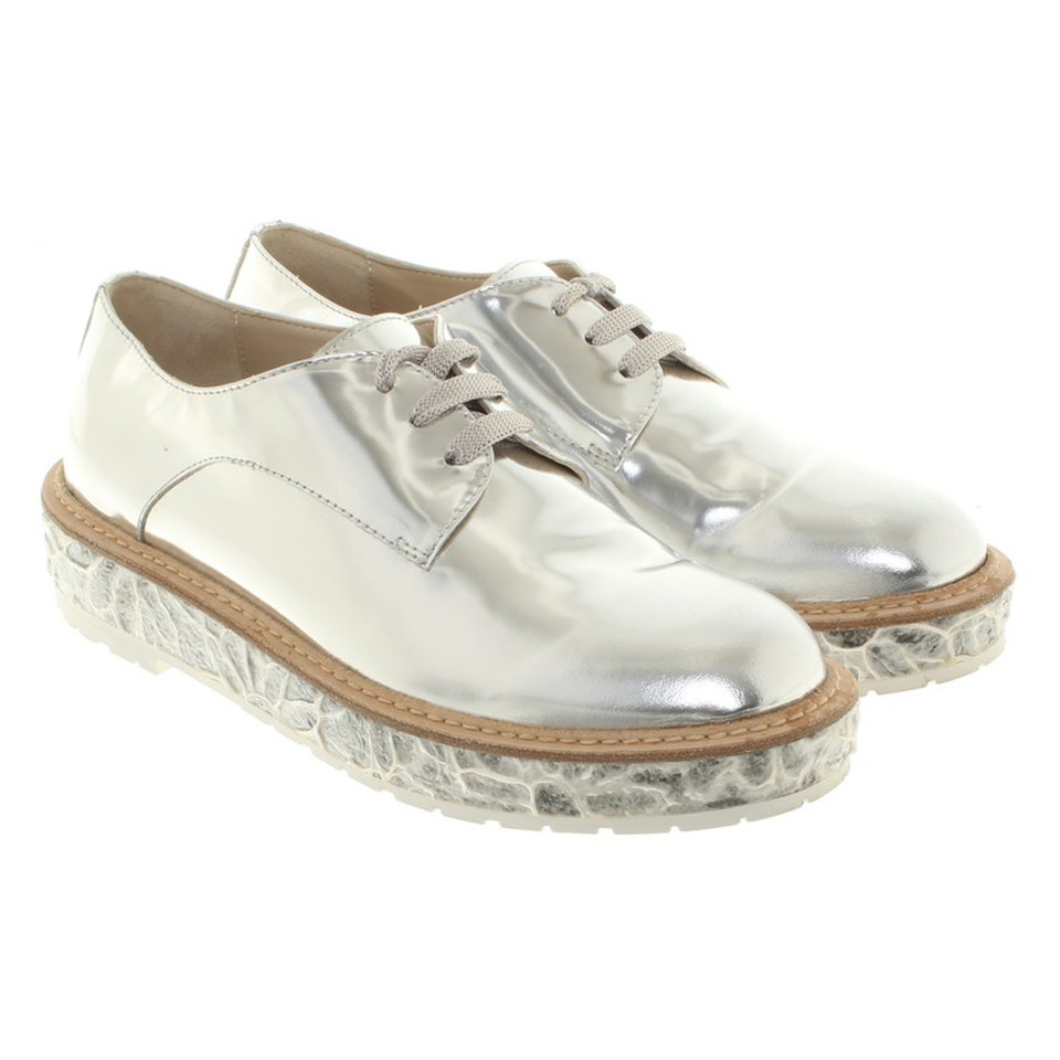 Agl Silver-colored lace-up shoes