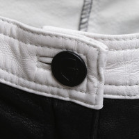 Karl Lagerfeld Pantalon en cuir en noir / blanc