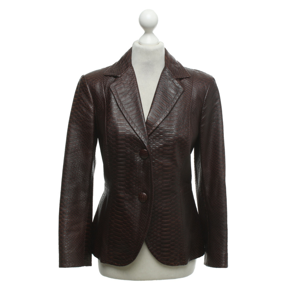 Max Mara Leather jacket in reptile look