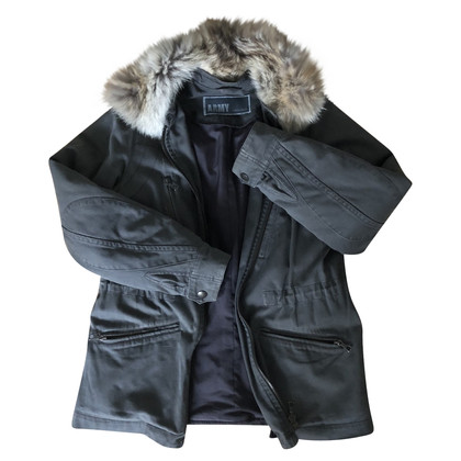 Yves Salomon Jacket/Coat Cotton in Khaki