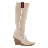 Gucci Suède boots in beige