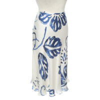 Ralph Lauren Zijden rok in wit / blauw