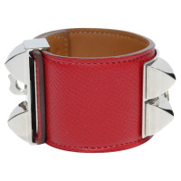 Hermès Collier de Chien Armband en Cuir en Rouge