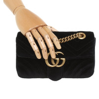 Gucci GG Marmont Velvet Shoulder Bag in Black