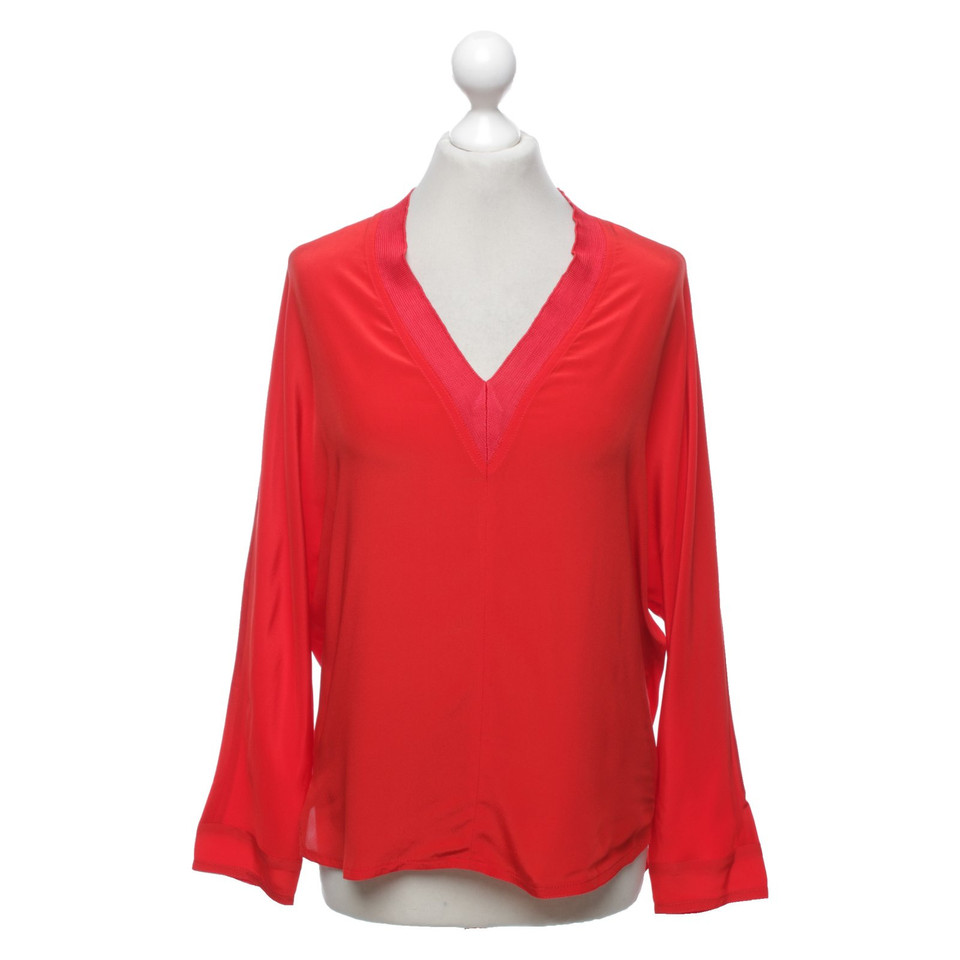 Sandro Silk blouse in red