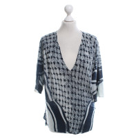 Lala Berlin Knitted shirt in blue / offwhite