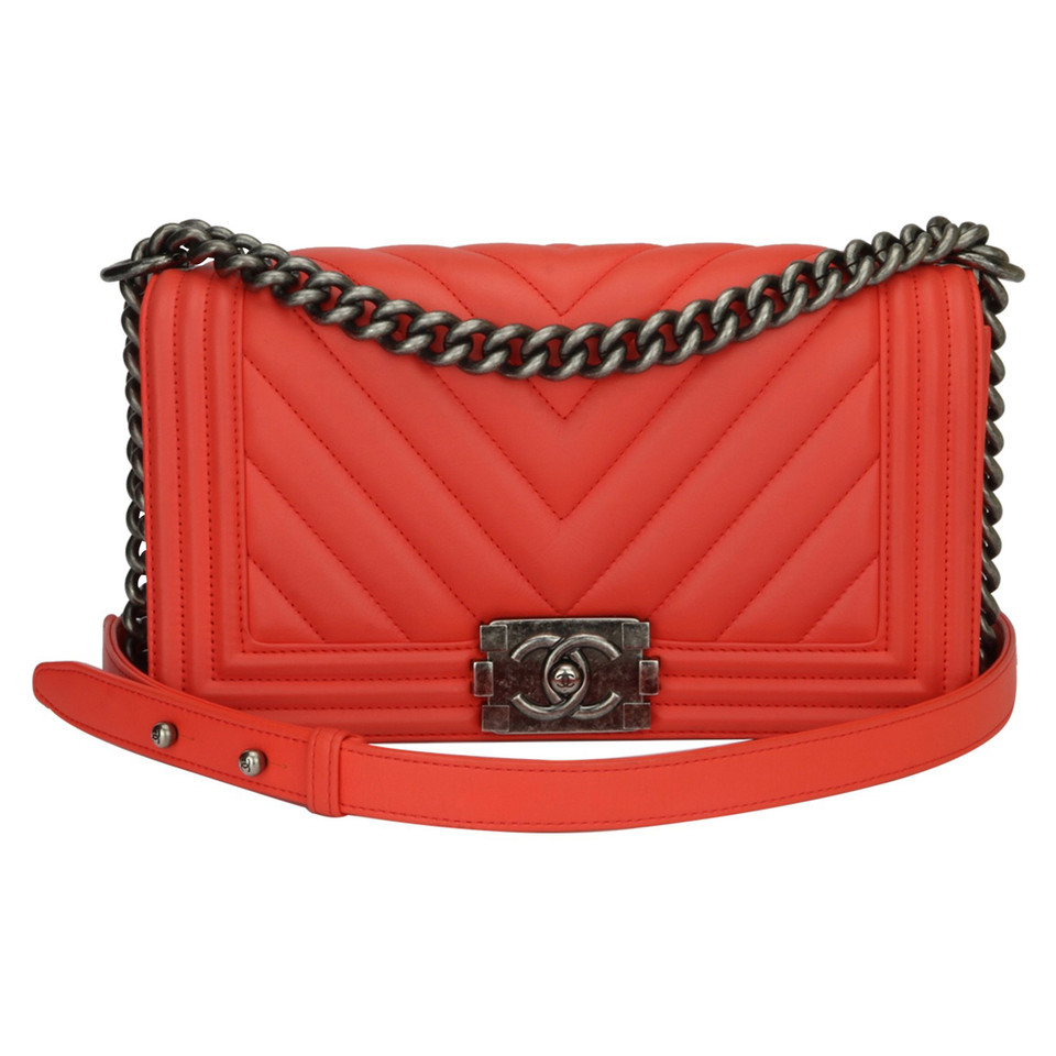 Chanel Boy Medium Leather in Red