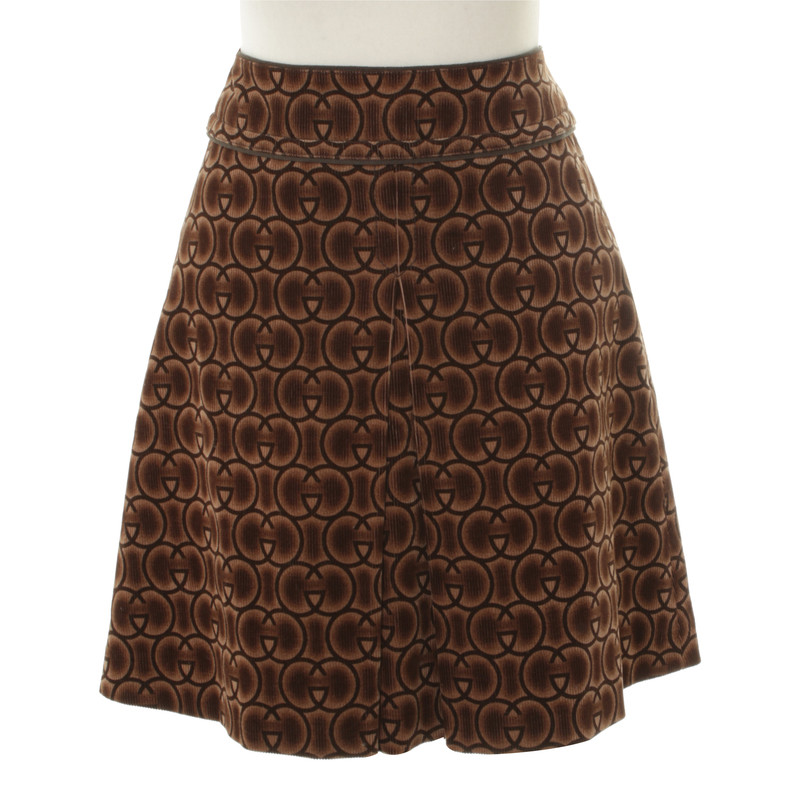 Gucci Corduroy skirt with logo lettering