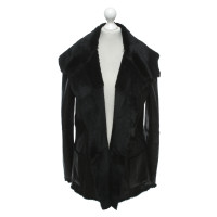 Chanel Jacket/Coat Leather in Black