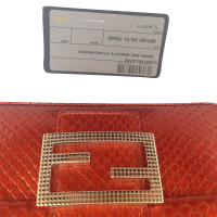 Fendi Python Mini Baguette Clutch 