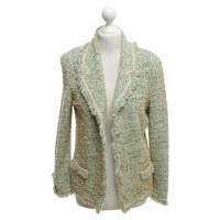 Escada Gebreide blazer in turquoise / beige