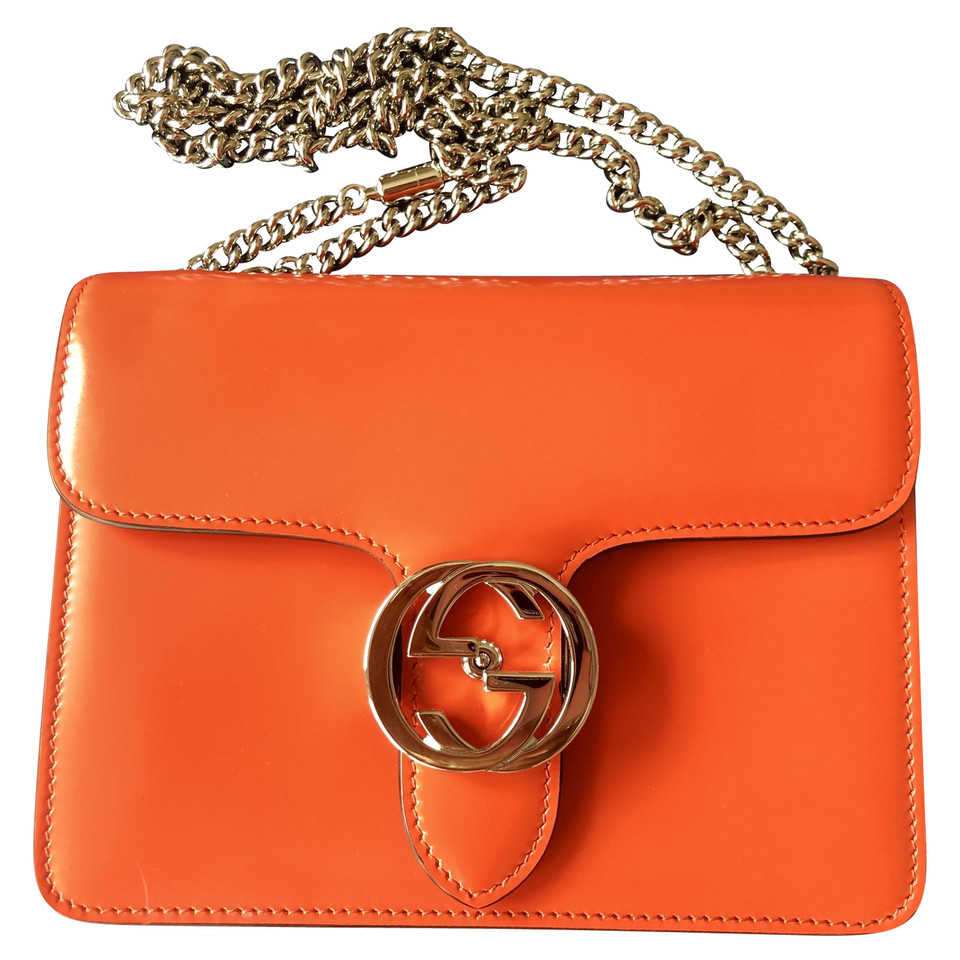 Gucci Handtasche aus Leder in Orange