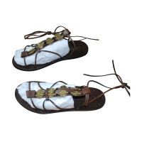 Ralph Lauren Donkere bruine sandalen in de hippie-look