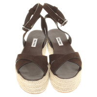 Miu Miu Platform sandalen in bruin