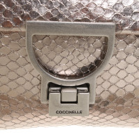 Coccinelle Arlettis Metal Python Handle Bag Leer in Zilverachtig