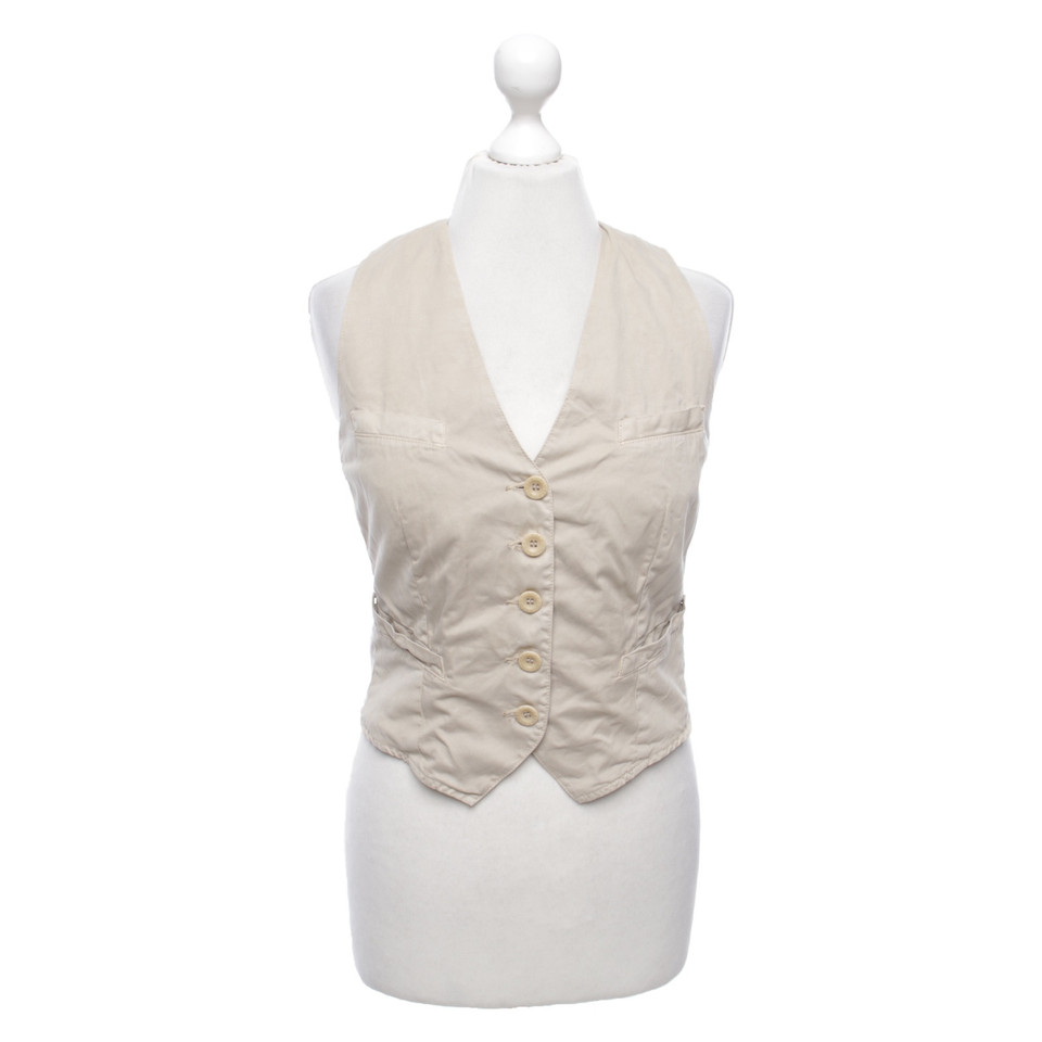 Closed Vest Cotton in Beige