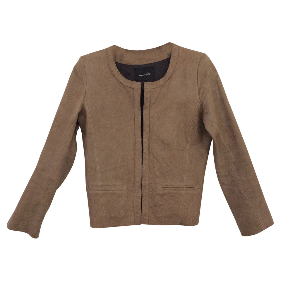 Isabel Marant Jacke/Mantel aus Leder in Khaki