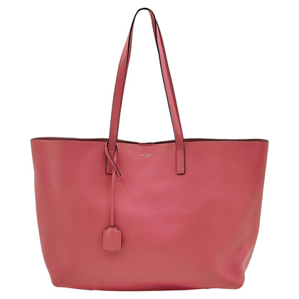 Saint Laurent Shopping Bag en Cuir en Rose/pink