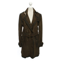 Burberry Giacca/Cappotto in Pelle in Verde oliva