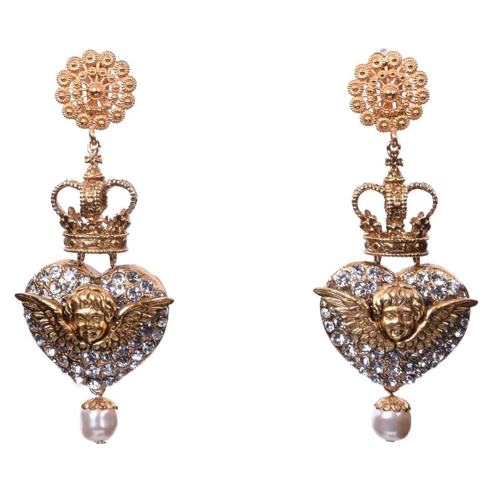 Dolce & Gabbana orecchini clip con angelo e cuore
