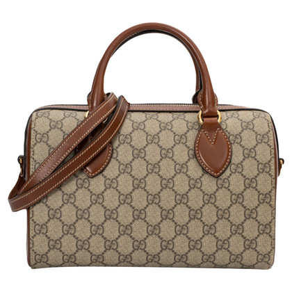 Gucci Boston Bag in Tela in Marrone
