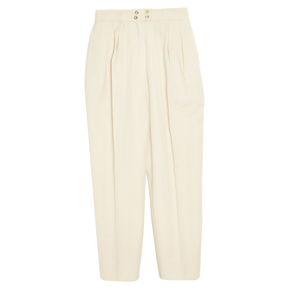Chanel Trousers Wool in Cream
