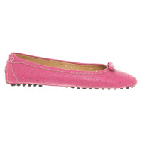 Car Shoe Slippers/Ballerina's Leer in Roze