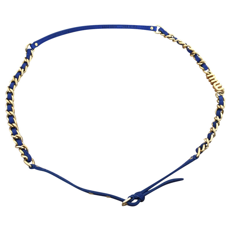 Miu Miu Blue chain belt