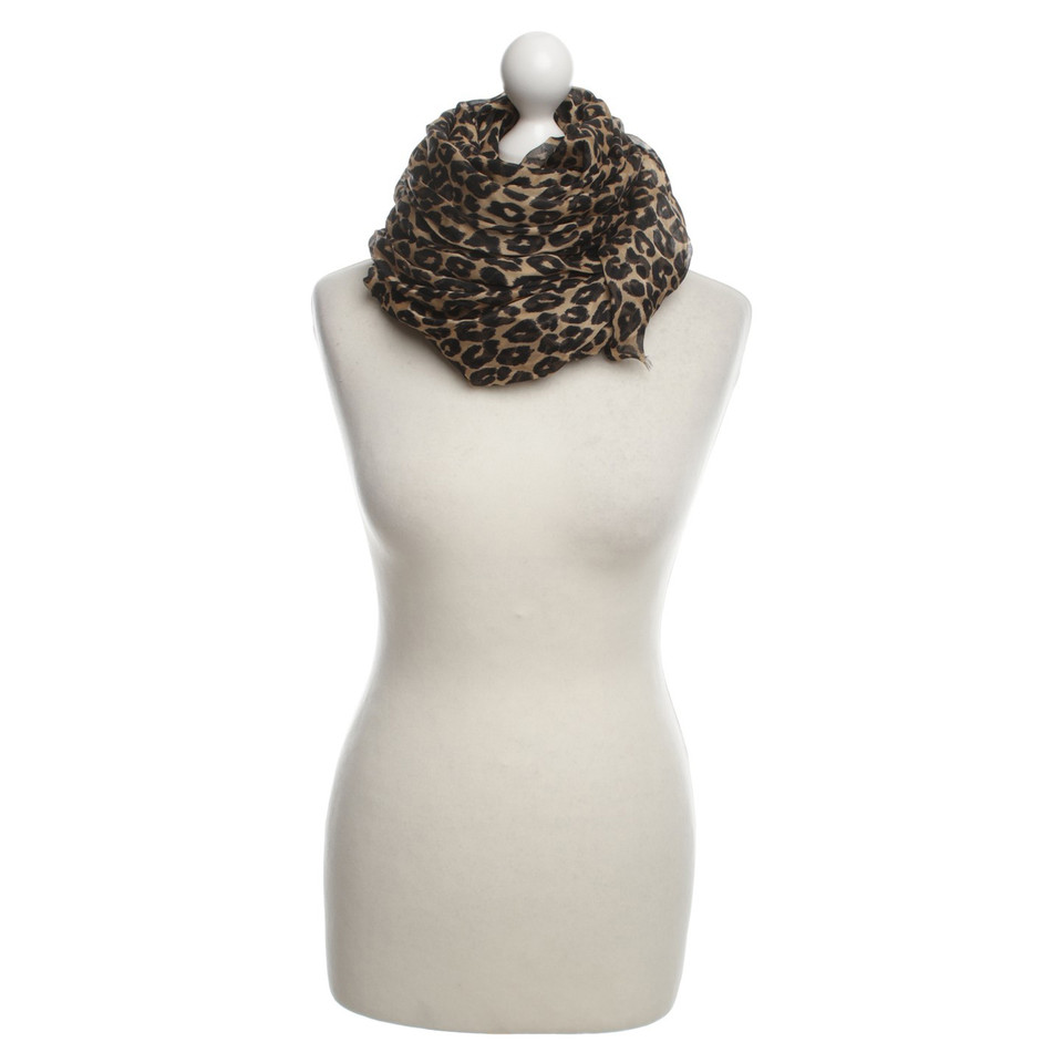 Juicy Couture Sciarpa di seta con stampa leopardo