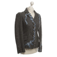 Moschino Cheap And Chic Wol Blazer met visgraat patroon