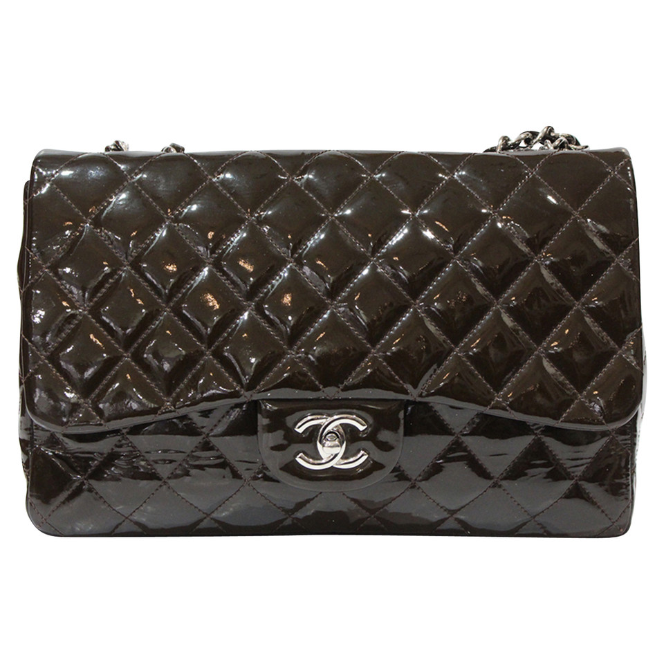 Chanel Classic Flap Bag Jumbo Lakleer in Bruin