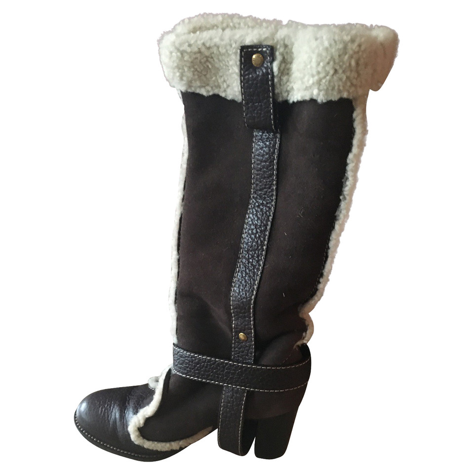 Dolce & Gabbana Bottes en Daim en Marron