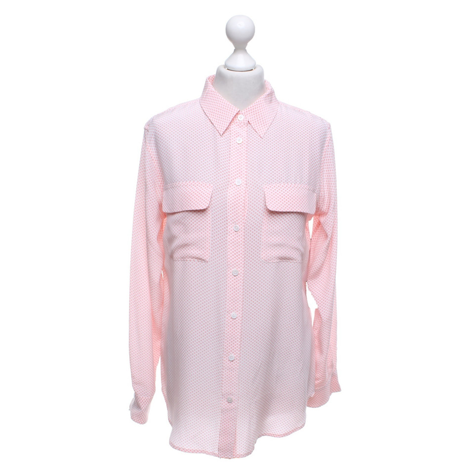 Equipment Blouse in white / coral red