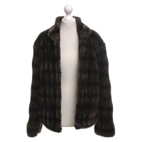 Riani Faux fur coat in dark brown