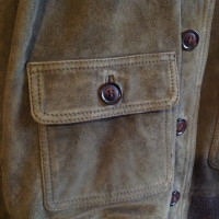 Comptoir Des Cotonniers Leather blouson in khaki