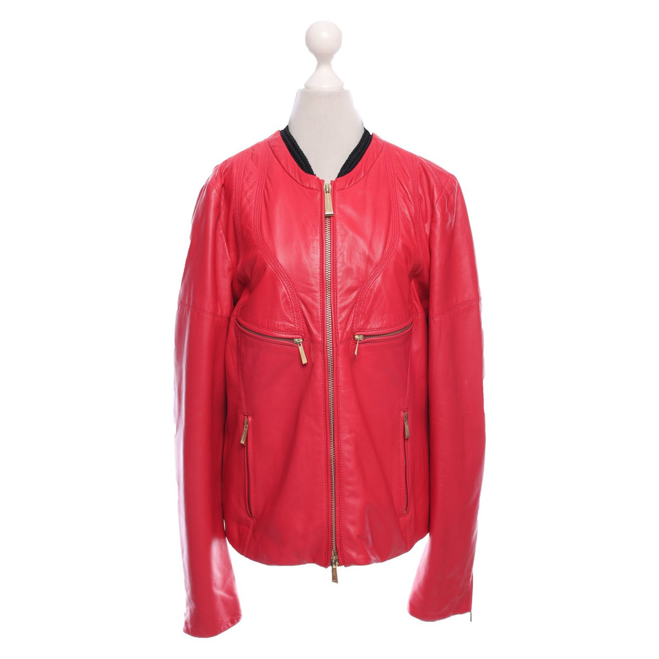 Just Cavalli Jacke/Mantel aus Leder in Rot