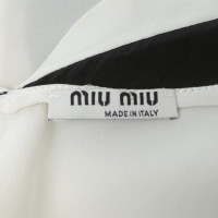 Miu Miu Zijden blouse in wit / zwart